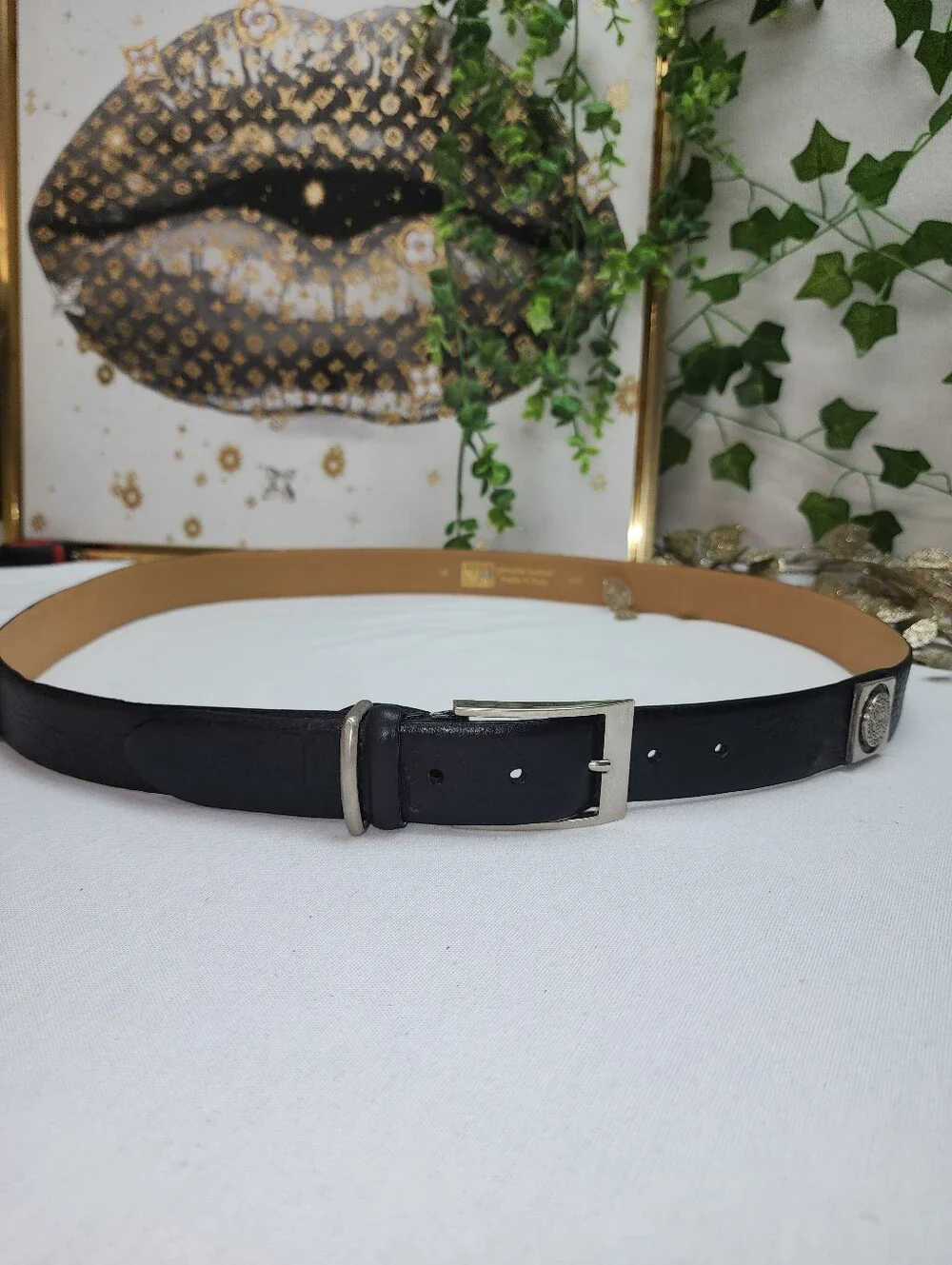 Code Azure Made in Italy Leather Medusa Belt Excellent Condition